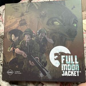 Full Moon Jacket Board Game  RARE Colonel Figure With Player Board And Cards